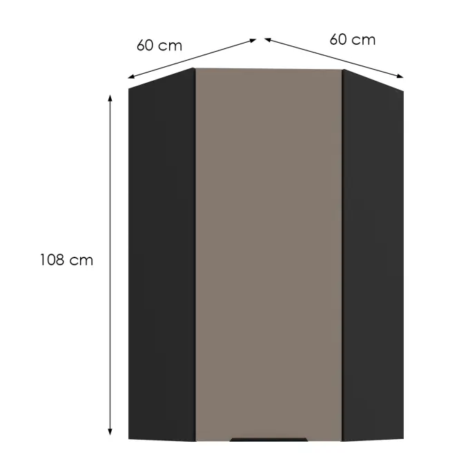 Kuchynská skrinka Aria-Ta/Bl Anti Fingerprint 60x60 Gn-108 1f (45°)