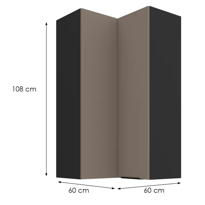 Kuchynská skrinka Aria-Ta/Bl Anti Fingerprint 60x60 Gn-108 2f (90°)