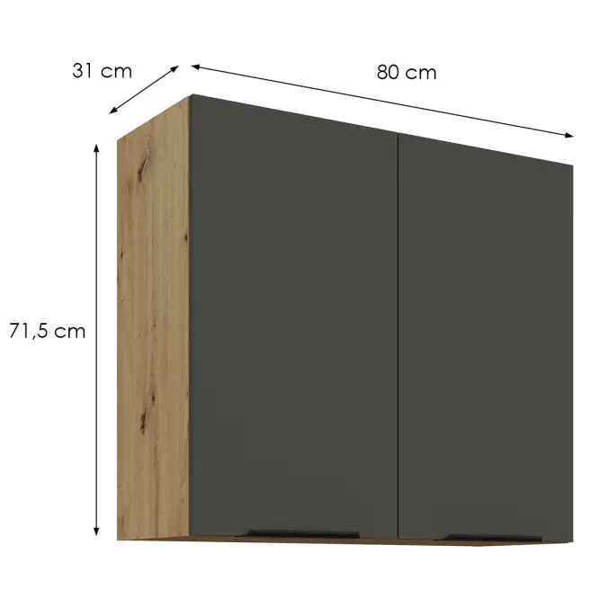 Kuchynská skrinka Aria-Gr/Ar Anti Fingerprint 80g-72 2f