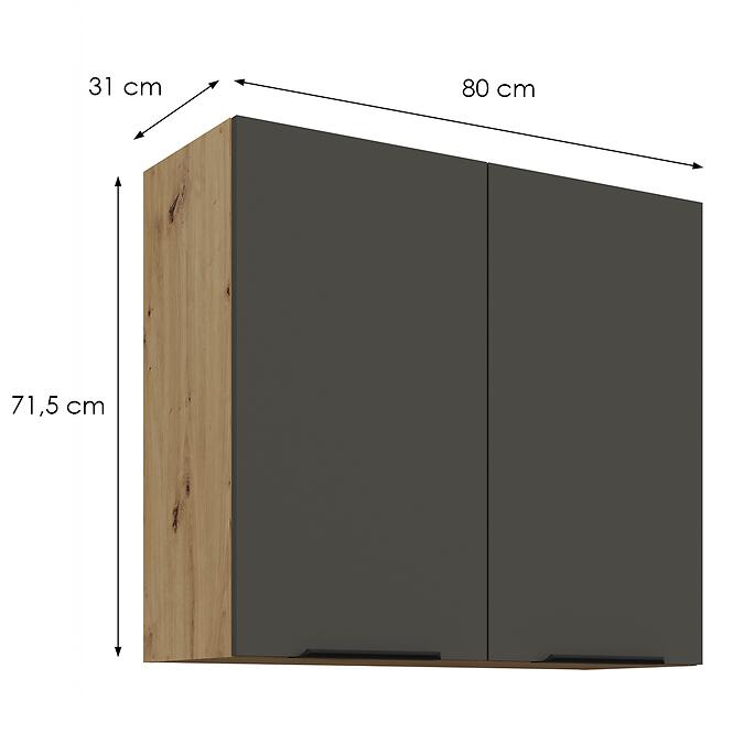 Kuchynská skrinka Aria-Gr/Ar Anti Fingerprint 80g-72 2f,2