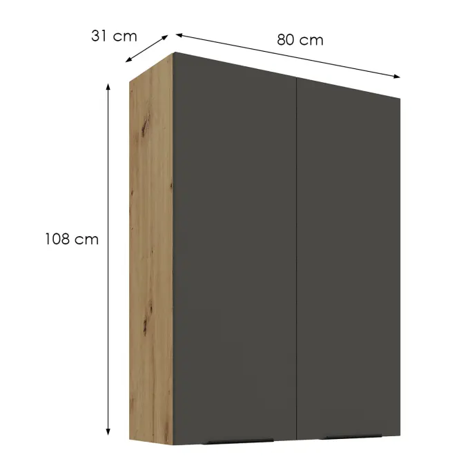 Kuchynská skrinka Aria-Gr/Ar Anti Fingerprint 80g-108 2f