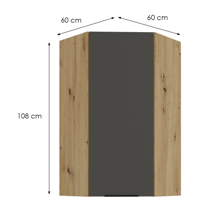 Kuchynská skrinka Aria-Gr/Ar Anti Fingerprint 60x60 Gn-108 1f (45°)