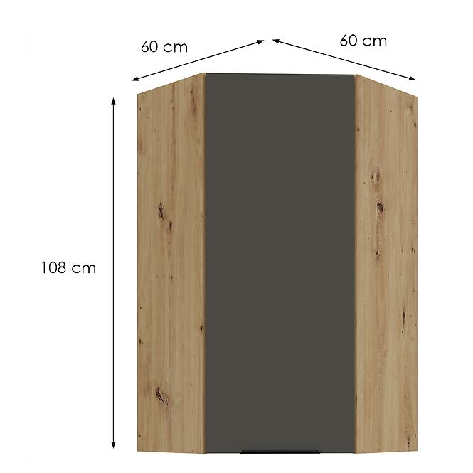 Kuchynská skrinka Aria-Gr/Ar Anti Fingerprint 60x60 Gn-108 1f (45°),2