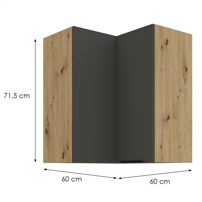 Kuchynská skrinka Aria-Gr/Ar Anti Fingerprint 60x60 Gn-72 2f (90°)