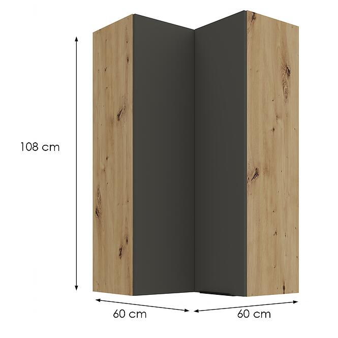 Kuchynská skrinka Aria-Gr/Ar Anti Fingerprint 60x60 Gn-108 2f (90°),2