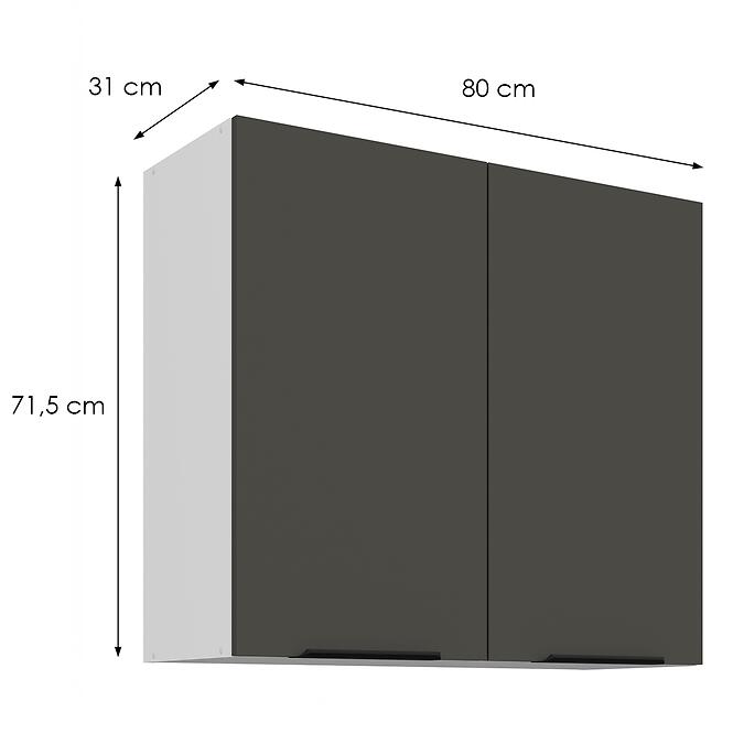 Kuchynská skrinka Aria-Gr/Wh Anti Fingerprint 80g-72 2f,2