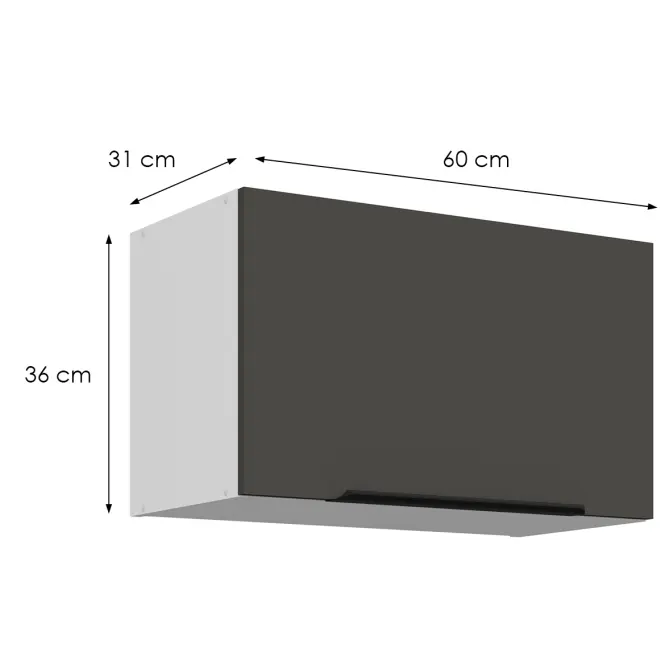 Kuchynská skrinka Aria-Gr/Wh Anti Fingerprint 60gu-36 1f,2