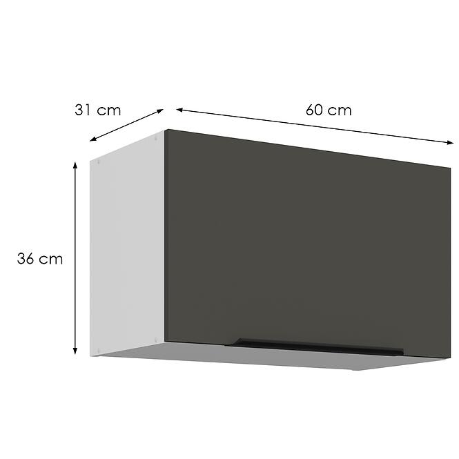 Kuchynská skrinka Aria-Gr/Wh Anti Fingerprint 60gu-36 1f,2