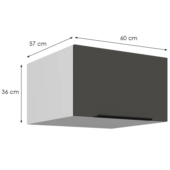 Kuchynská skrinka Aria-Gr/Wh Anti Fingerprint 60 Nagu-36 1f