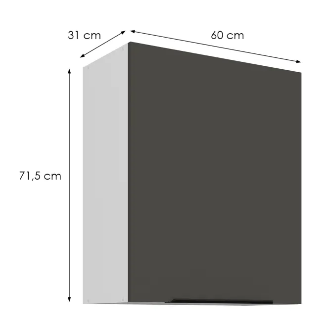 Kuchynská skrinka Aria-Gr/Wh Anti Fingerprint 60g-72 1f