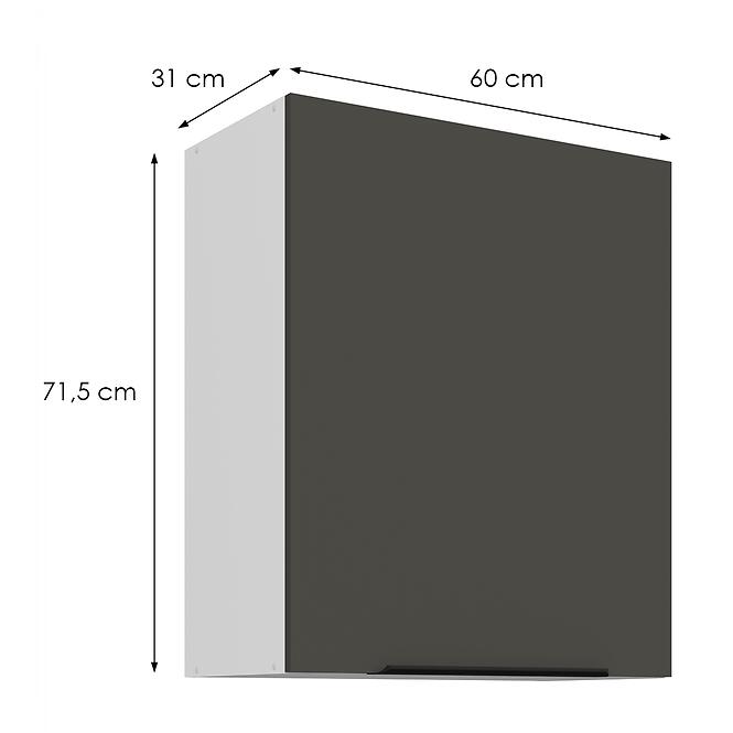Kuchynská skrinka Aria-Gr/Wh Anti Fingerprint 60g-72 1f,2
