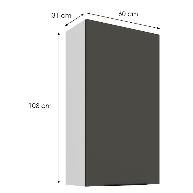 Kuchynská skrinka Aria-Gr/Wh Anti Fingerprint 60g-108 1f,2