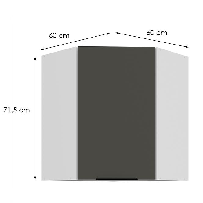Kuchynská skrinka Aria-Gr/Wh Anti Fingerprint 60x60 Gn-72 1f (45°),2