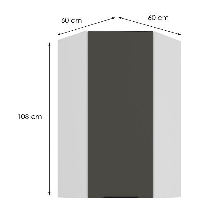 Kuchynská skrinka Aria-Gr/Wh Anti Fingerprint 60x60 Gn-108 1f (45°),2