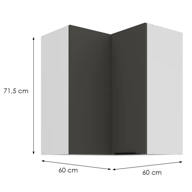 Kuchynská skrinka Aria-Gr/Wh Anti Fingerprint 60x60 Gn-72 2f (90°),2