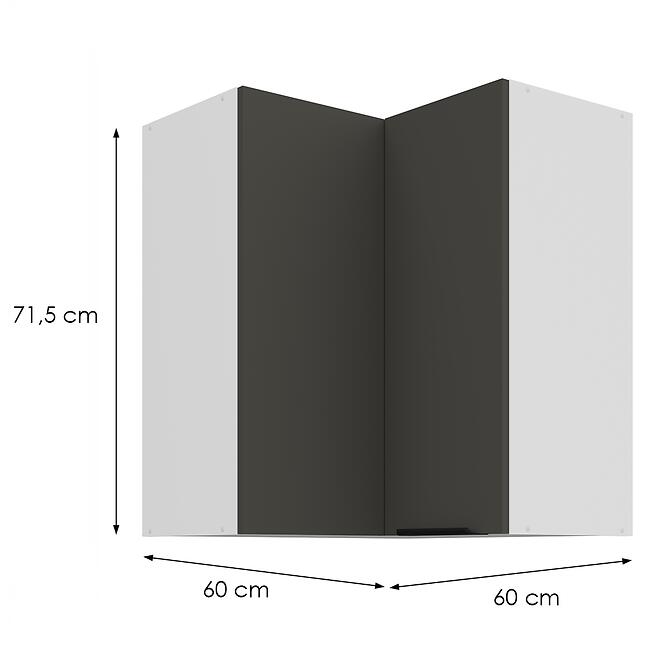 Kuchynská skrinka Aria-Gr/Wh Anti Fingerprint 60x60 Gn-72 2f (90°),2