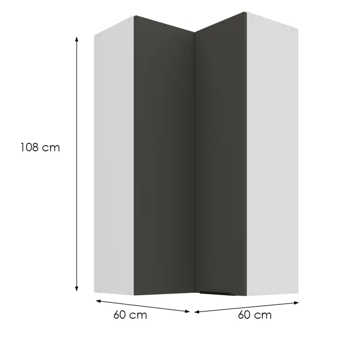 Kuchynská skrinka Aria-Gr/Wh Anti Fingerprint 60x60 Gn-108 2f (90°)