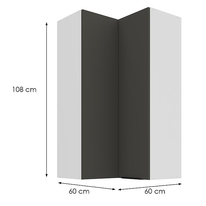 Kuchynská skrinka Aria-Gr/Wh Anti Fingerprint 60x60 Gn-108 2f (90°),2