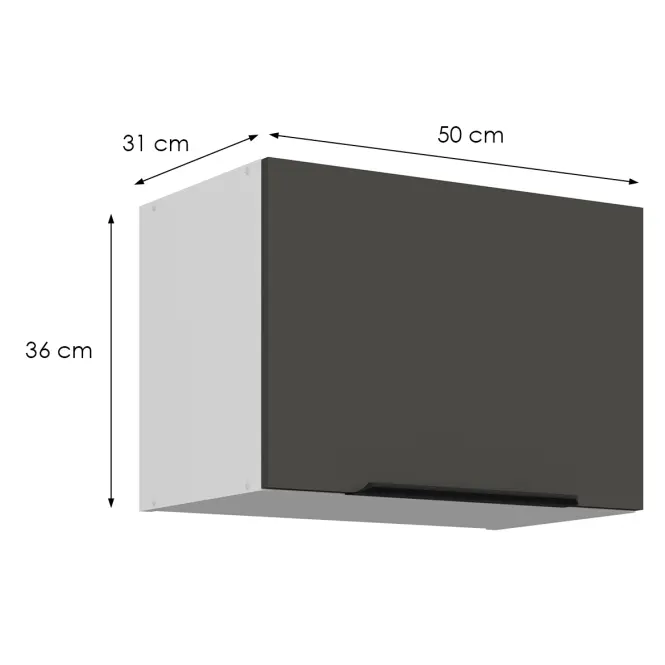 Kuchynská skrinka Aria-Gr/Wh Anti Fingerprint 50gu-36 1f