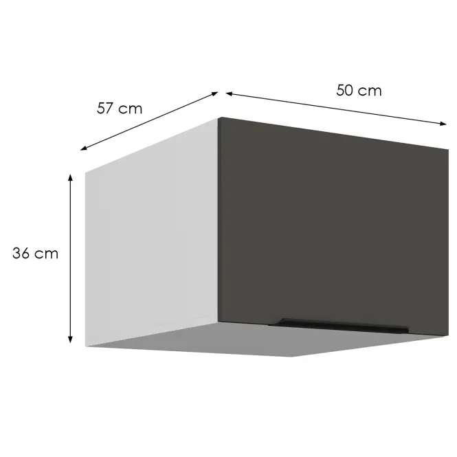 Kuchynská skrinka Aria-Gr/Wh Anti Fingerprint 50 Nagu-36 1f