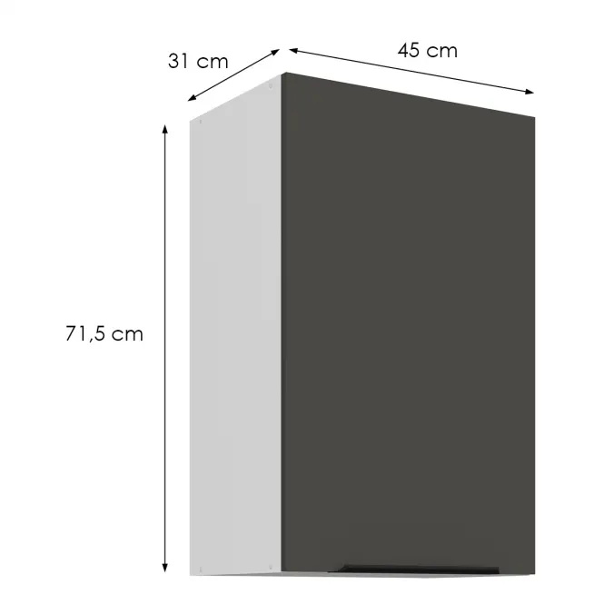 Kuchynská skrinka Aria-Gr/Wh Anti Fingerprint 45g-72 1f,2