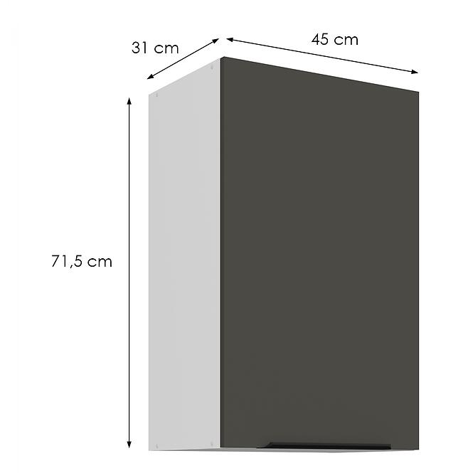 Kuchynská skrinka Aria-Gr/Wh Anti Fingerprint 45g-72 1f,2