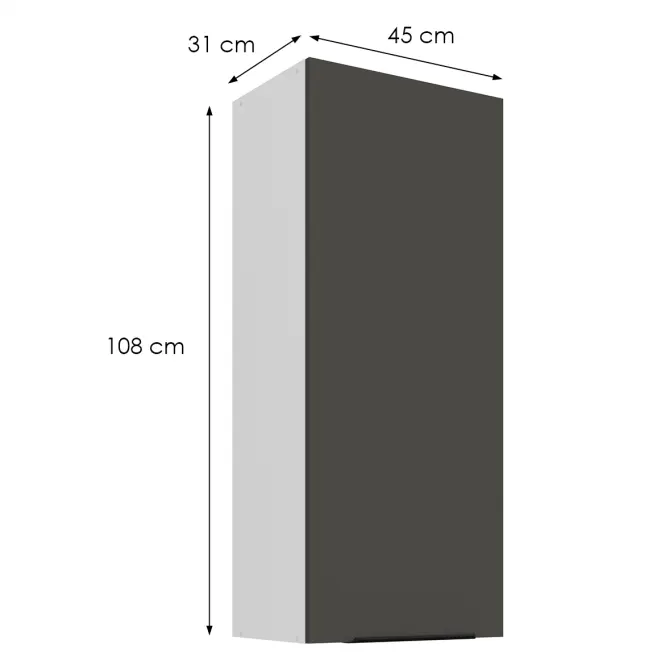 Kuchynská skrinka Aria-Gr/Wh Anti Fingerprint 45g-108 1f