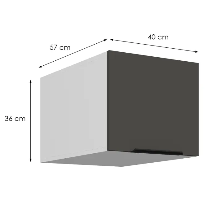 Kuchynská skrinka Aria-Gr/Wh Anti Fingerprint 40 Nagu-36 1f,2