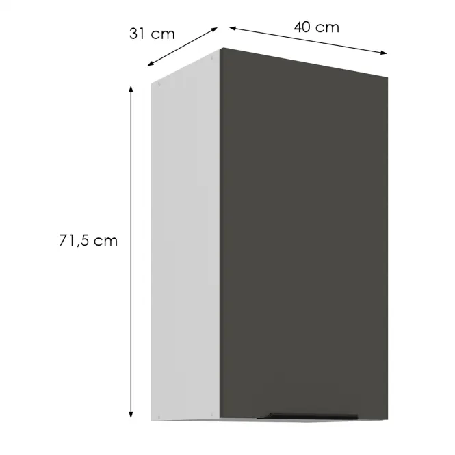 Kuchynská skrinka Aria-Gr/Wh Anti Fingerprint 40g-72 1f