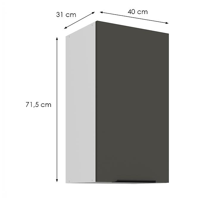 Kuchynská skrinka Aria-Gr/Wh Anti Fingerprint 40g-72 1f,2