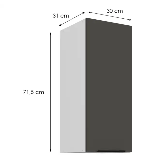 Kuchynská skrinka Aria-Gr/Wh Anti Fingerprint 30g-72 1f