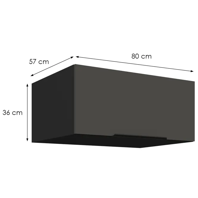 Kuchynská skrinka Aria-Gr/Bl Anti Fingerprint 80 Nagu-36 1f,2