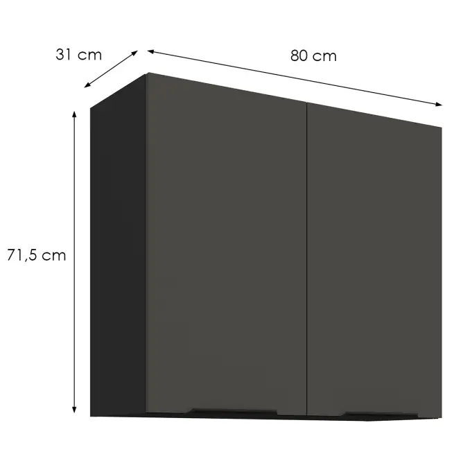 Kuchynská skrinka Aria-Gr/Bl Anti Fingerprint 80g-72 2f,2