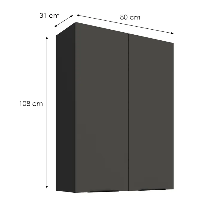 Kuchynská skrinka Aria-Gr/Bl Anti Fingerprint 80g-108 2f,2