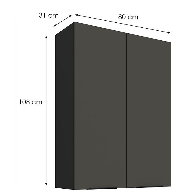 Kuchynská skrinka Aria-Gr/Bl Anti Fingerprint 80g-108 2f,2