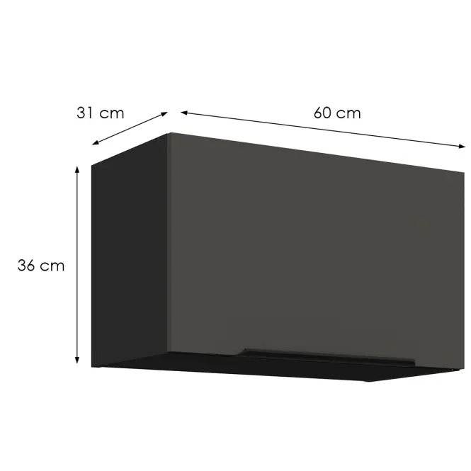 Kuchynská skrinka Aria-Gr/Bl Anti Fingerprint 60gu-36 1f,2