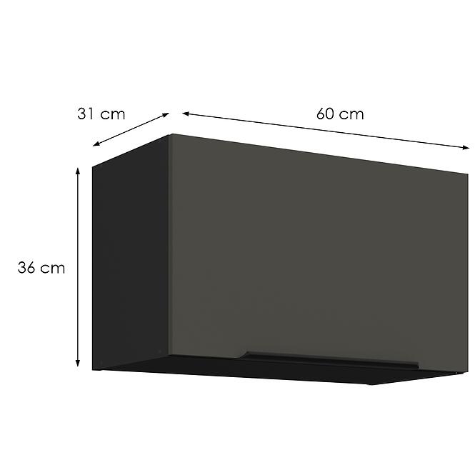 Kuchynská skrinka Aria-Gr/Bl Anti Fingerprint 60gu-36 1f,2