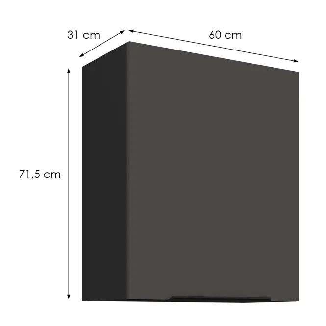 Kuchynská skrinka Aria-Gr/Bl Anti Fingerprint 60g-72 1f,2