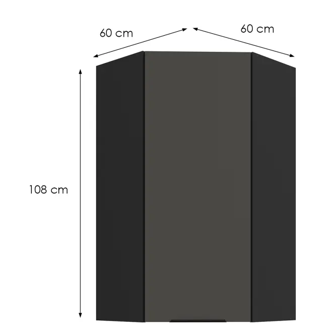 Kuchynská skrinka Aria-Gr/Bl Anti Fingerprint 60x60 Gn-108 1f (45°),2