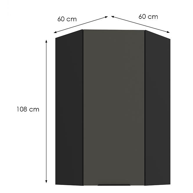 Kuchynská skrinka Aria-Gr/Bl Anti Fingerprint 60x60 Gn-108 1f (45°),2