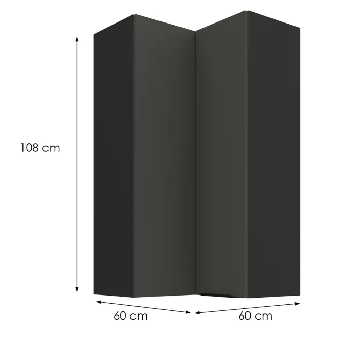 Kuchynská skrinka Aria-Gr/Bl Anti Fingerprint 60x60 Gn-108 2f (90°)