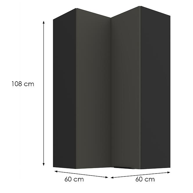 Kuchynská skrinka Aria-Gr/Bl Anti Fingerprint 60x60 Gn-108 2f (90°),2