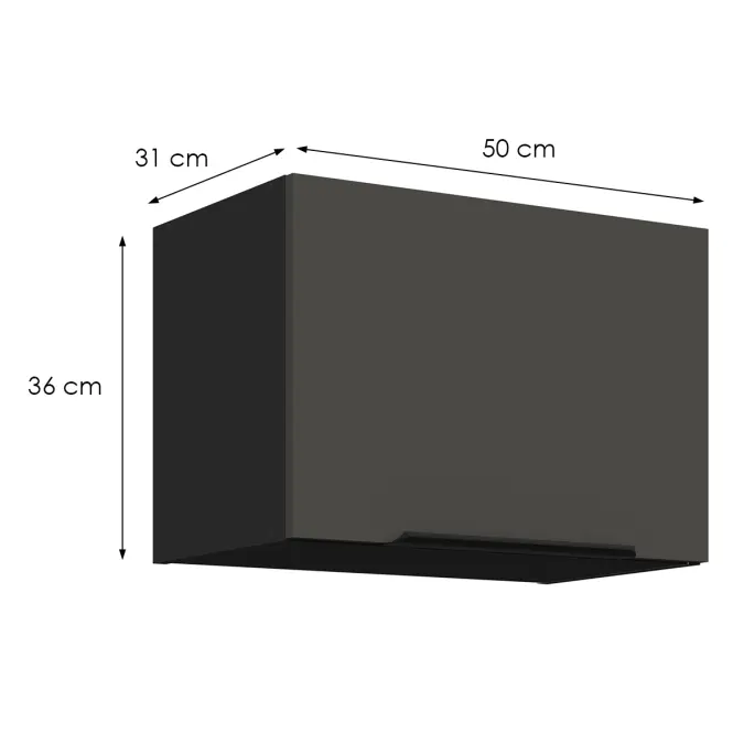Kuchynská skrinka Aria-Gr/Bl Anti Fingerprint 50gu-36 1f,2