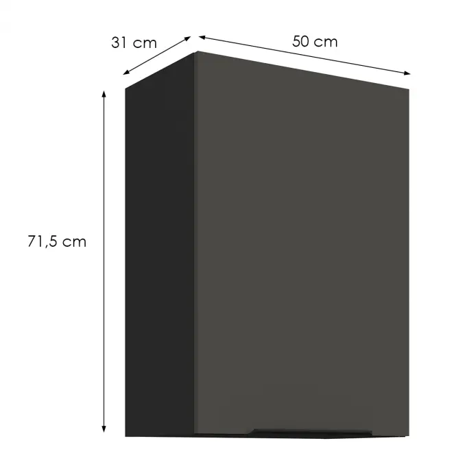 Kuchynská skrinka Aria-Gr/Bl Anti Fingerprint 50g-72 1f,2