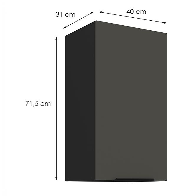 Kuchynská skrinka Aria-Gr/Bl Anti Fingerprint 40g-72 1f,2