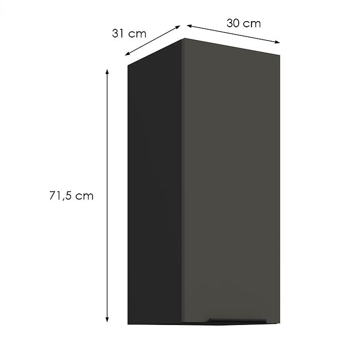 Kuchynská skrinka Aria-Gr/Bl Anti Fingerprint 30g-72 1f