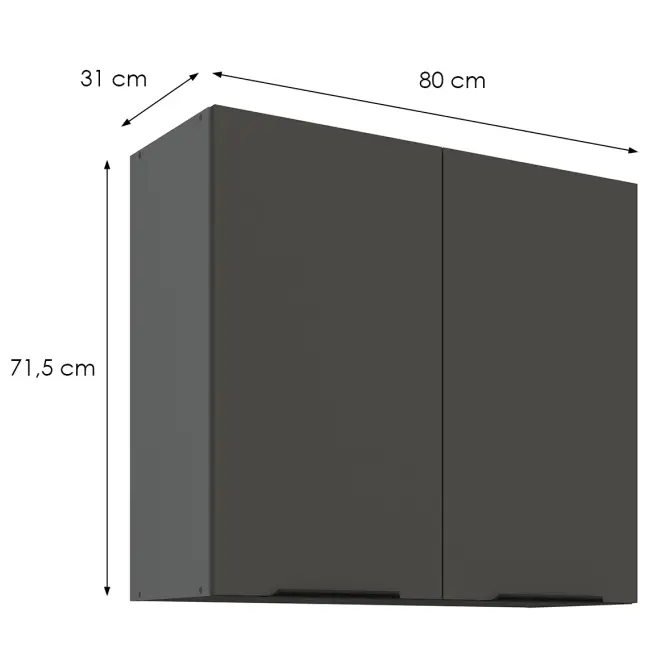 Kuchynská skrinka Aria-Gr/Ant Anti Fingerprint 80g-72 2f,2
