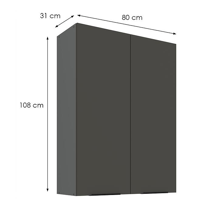Kuchynská skrinka Aria-Gr/Ant Anti Fingerprint 80g-108 2f,2