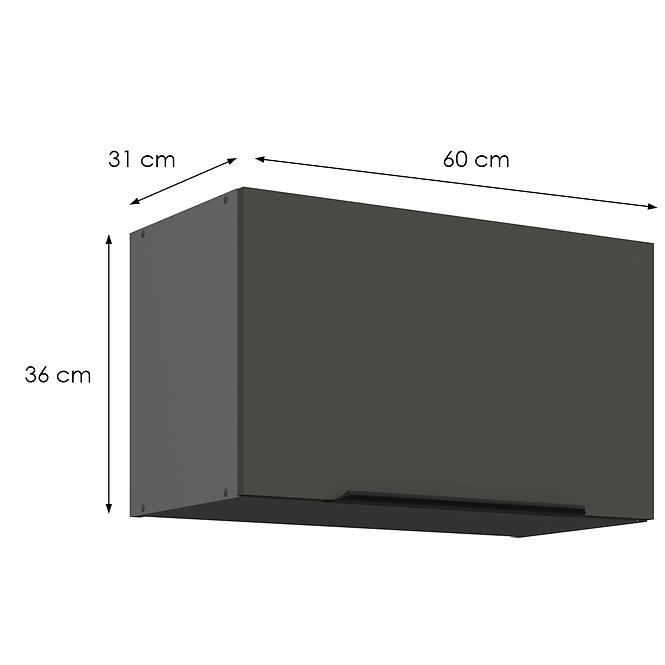 Kuchynská skrinka Aria-Gr/Ant Anti Fingerprint 60gu-36 1f,2