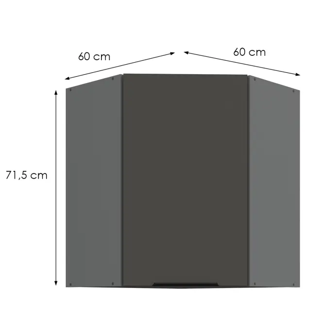Kuchynská skrinka Aria-Gr/Ant Anti Fingerprint 60x60 Gn-72 1f (45°)